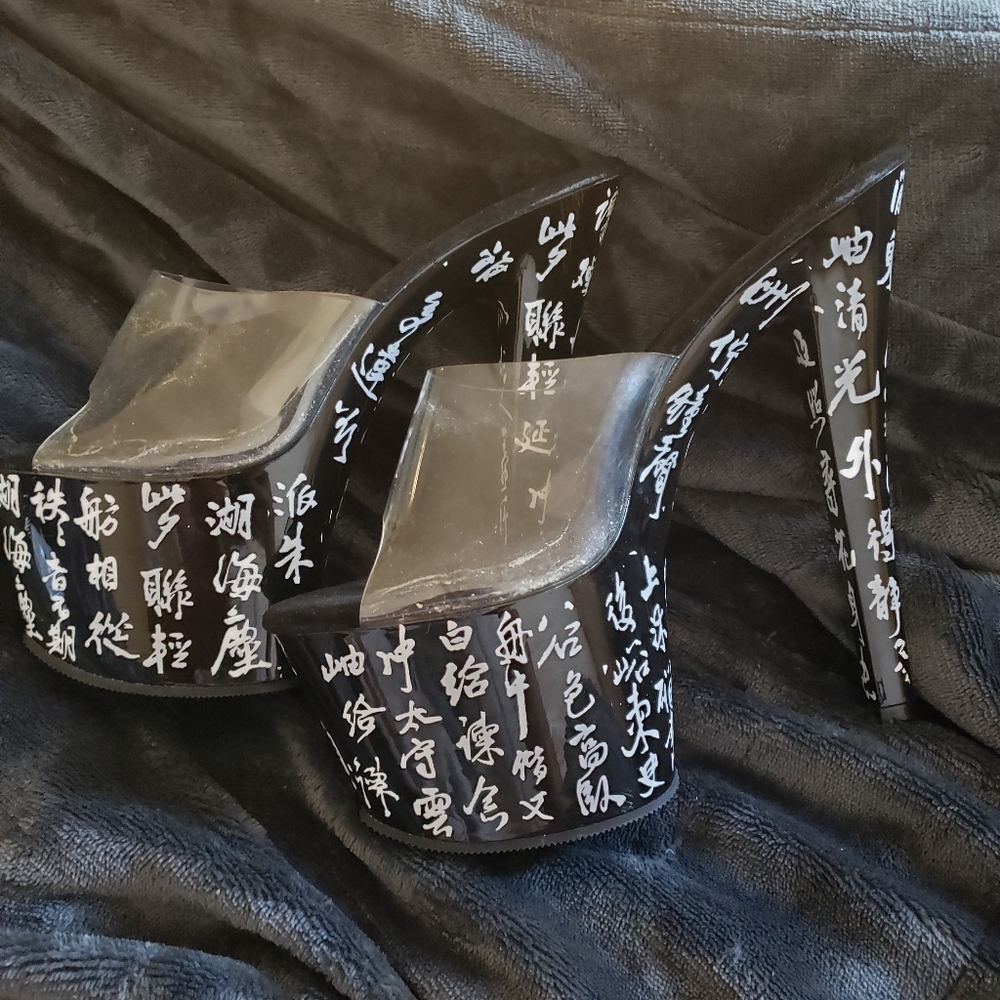 Pleaser Chinese Symbol Platform Heels